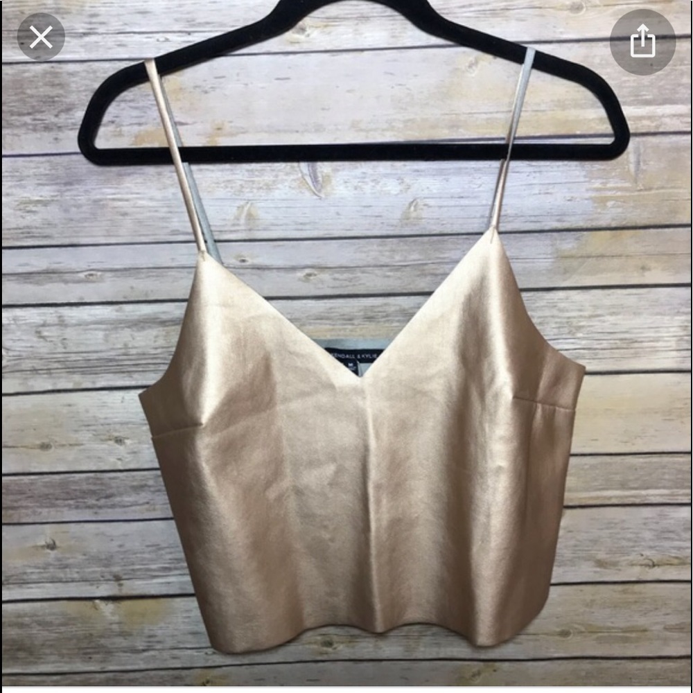 Kendall & Kylie Rose Gold Faux Leather Tank Top
